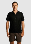 Black Mclean Viscose Linen Shirt