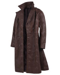 Brown Leather Long Coat for men